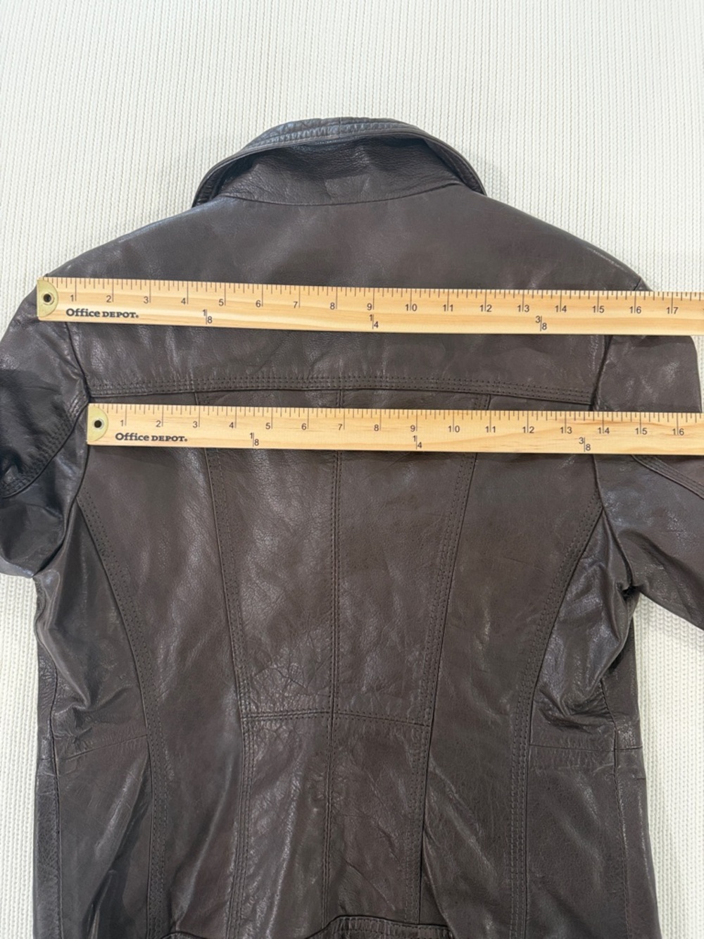 Guess Vintage Genuine Leather Jacket Brown - Picture 10 of 12